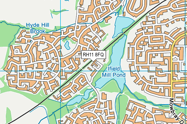 RH11 8FQ map - OS VectorMap District (Ordnance Survey)