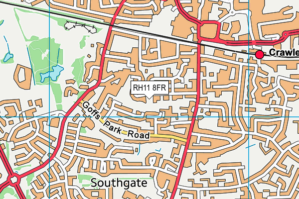 RH11 8FR map - OS VectorMap District (Ordnance Survey)