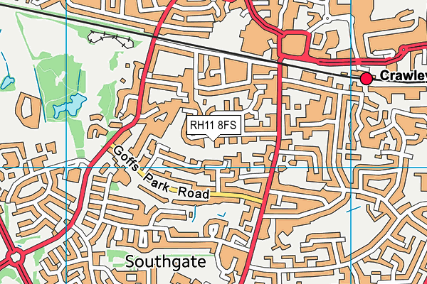 RH11 8FS map - OS VectorMap District (Ordnance Survey)