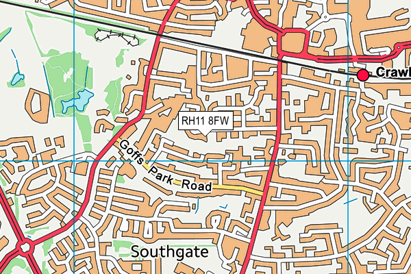 RH11 8FW map - OS VectorMap District (Ordnance Survey)