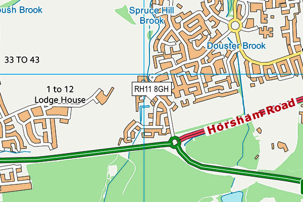 RH11 8GH map - OS VectorMap District (Ordnance Survey)