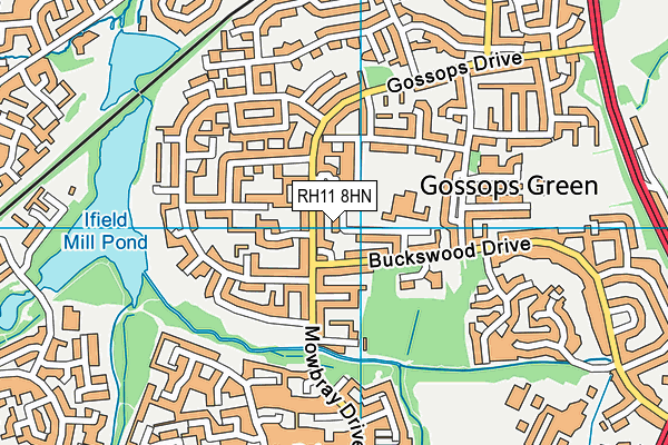 RH11 8HN map - OS VectorMap District (Ordnance Survey)