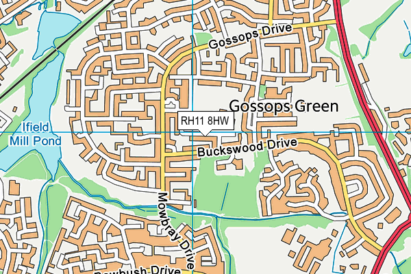 Gossops Green Primary map (RH11 8HW) - OS VectorMap District (Ordnance Survey)