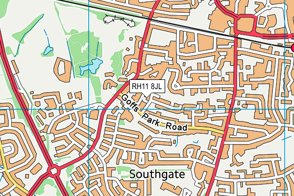 RH11 8JL map - OS VectorMap District (Ordnance Survey)