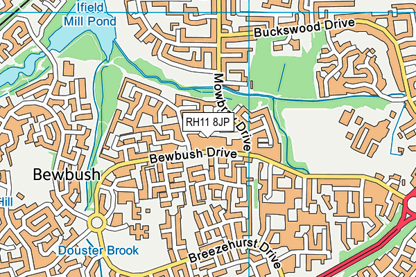 RH11 8JP map - OS VectorMap District (Ordnance Survey)
