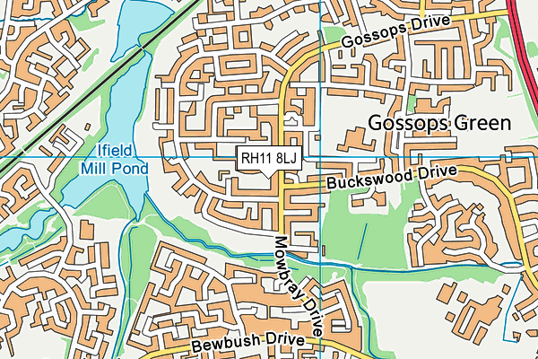 RH11 8LJ map - OS VectorMap District (Ordnance Survey)