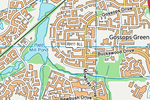 RH11 8LL map - OS VectorMap District (Ordnance Survey)