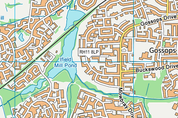 RH11 8LP map - OS VectorMap District (Ordnance Survey)