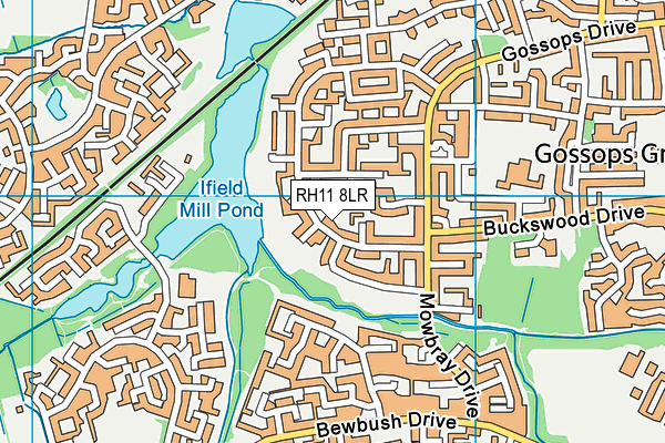 RH11 8LR map - OS VectorMap District (Ordnance Survey)