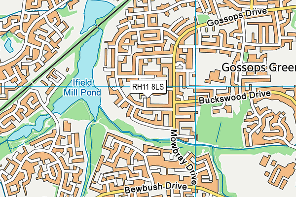 RH11 8LS map - OS VectorMap District (Ordnance Survey)