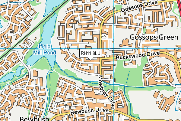 RH11 8LU map - OS VectorMap District (Ordnance Survey)