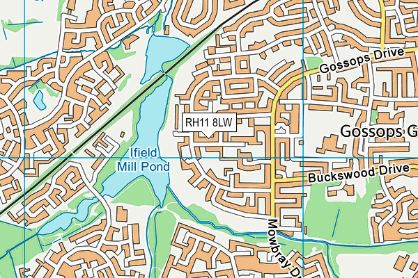RH11 8LW map - OS VectorMap District (Ordnance Survey)