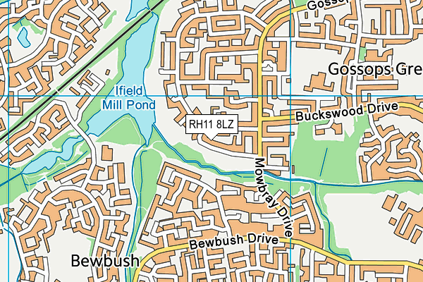 RH11 8LZ map - OS VectorMap District (Ordnance Survey)