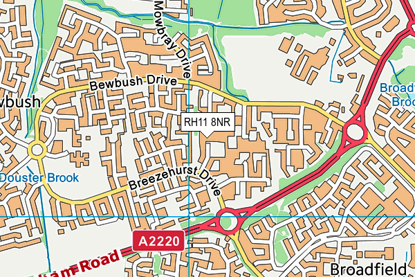 RH11 8NR map - OS VectorMap District (Ordnance Survey)