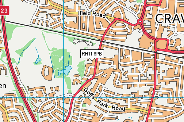 RH11 8PB map - OS VectorMap District (Ordnance Survey)