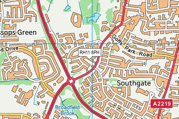 RH11 8PH map - OS VectorMap District (Ordnance Survey)