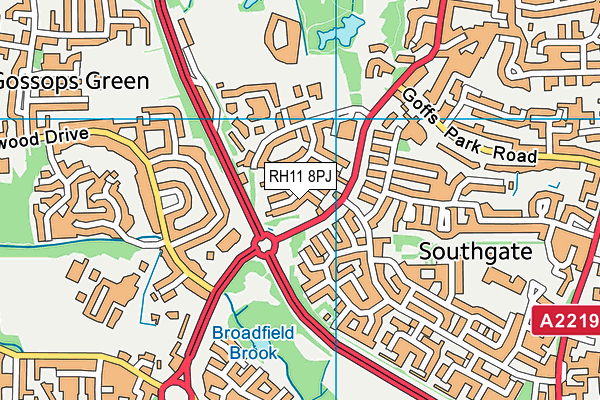 RH11 8PJ map - OS VectorMap District (Ordnance Survey)