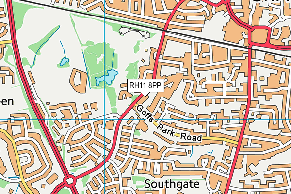 RH11 8PP map - OS VectorMap District (Ordnance Survey)