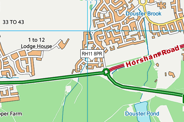 RH11 8PR map - OS VectorMap District (Ordnance Survey)