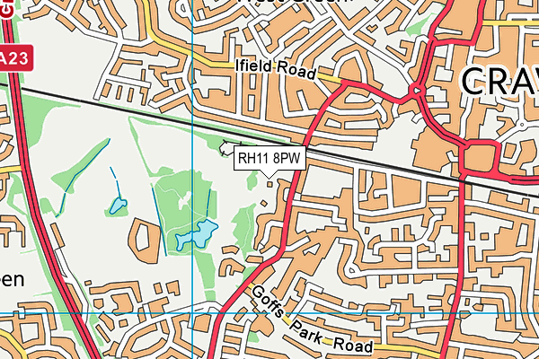 RH11 8PW map - OS VectorMap District (Ordnance Survey)