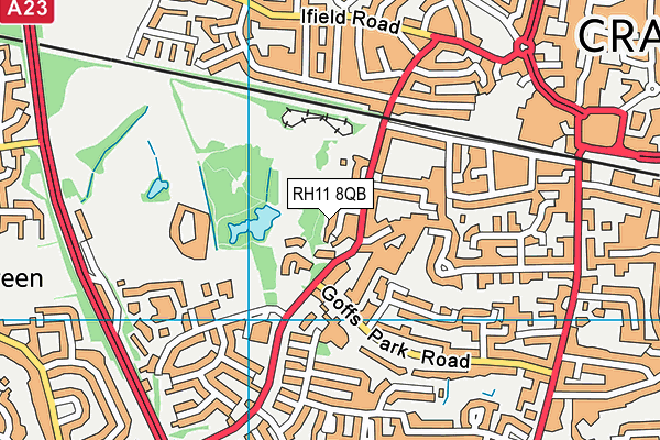 RH11 8QB map - OS VectorMap District (Ordnance Survey)