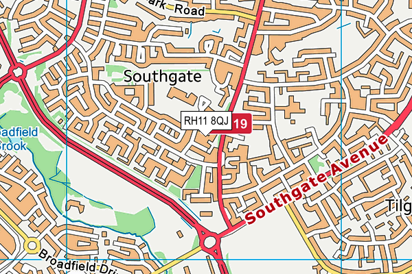 RH11 8QJ map - OS VectorMap District (Ordnance Survey)