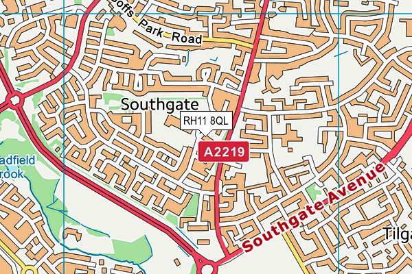 Hilltop Primary School map (RH11 8QL) - OS VectorMap District (Ordnance Survey)