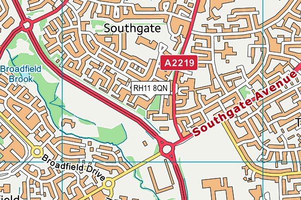 RH11 8QN map - OS VectorMap District (Ordnance Survey)