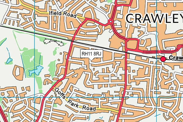 RH11 8RJ map - OS VectorMap District (Ordnance Survey)