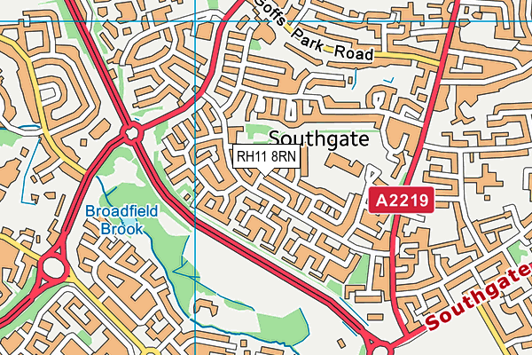 RH11 8RN map - OS VectorMap District (Ordnance Survey)