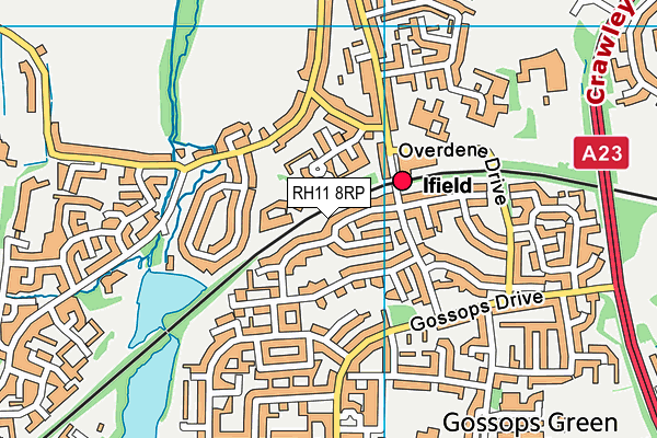 RH11 8RP map - OS VectorMap District (Ordnance Survey)