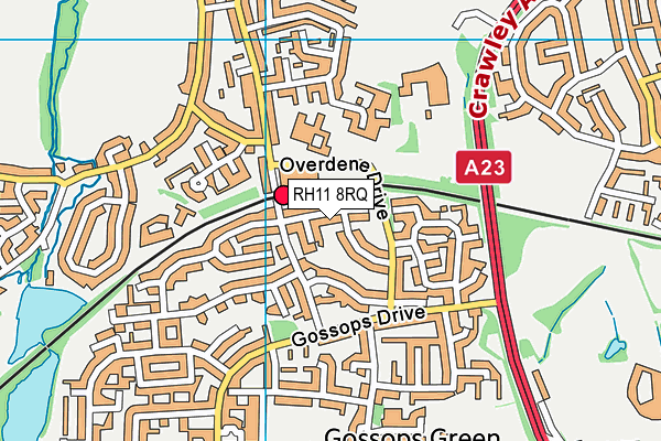 RH11 8RQ map - OS VectorMap District (Ordnance Survey)