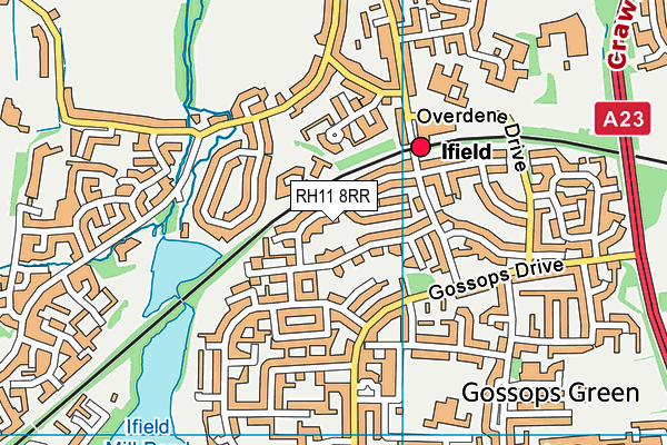 RH11 8RR map - OS VectorMap District (Ordnance Survey)