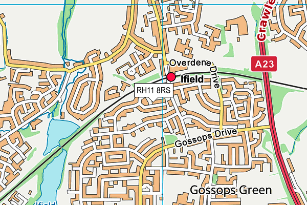 RH11 8RS map - OS VectorMap District (Ordnance Survey)