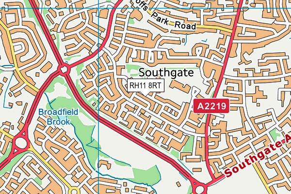 RH11 8RT map - OS VectorMap District (Ordnance Survey)