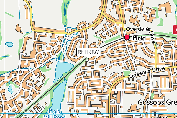 RH11 8RW map - OS VectorMap District (Ordnance Survey)