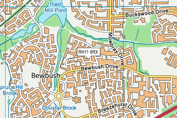 RH11 8RX map - OS VectorMap District (Ordnance Survey)