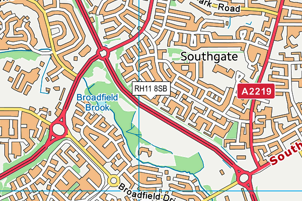 RH11 8SB map - OS VectorMap District (Ordnance Survey)