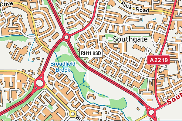 RH11 8SD map - OS VectorMap District (Ordnance Survey)