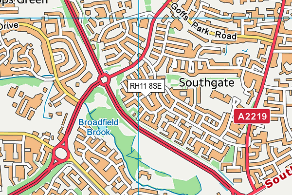 RH11 8SE map - OS VectorMap District (Ordnance Survey)