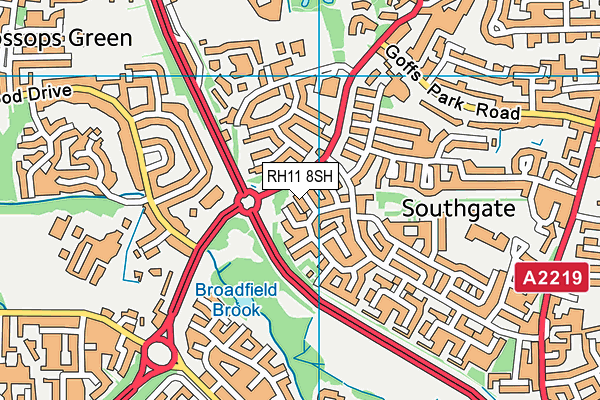 RH11 8SH map - OS VectorMap District (Ordnance Survey)