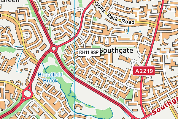 RH11 8SP map - OS VectorMap District (Ordnance Survey)