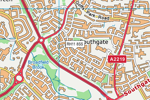 RH11 8SS map - OS VectorMap District (Ordnance Survey)