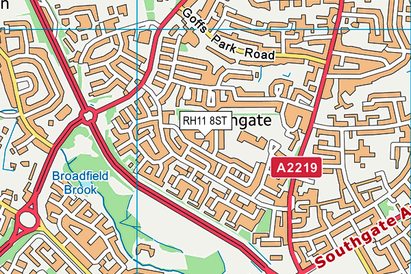 RH11 8ST map - OS VectorMap District (Ordnance Survey)