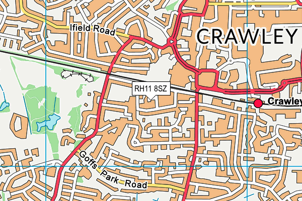 RH11 8SZ map - OS VectorMap District (Ordnance Survey)