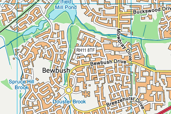 RH11 8TF map - OS VectorMap District (Ordnance Survey)