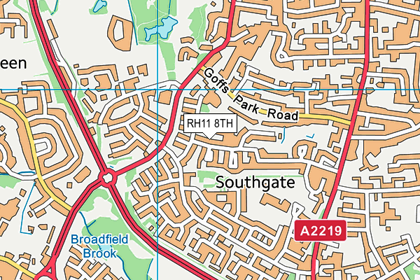 RH11 8TH map - OS VectorMap District (Ordnance Survey)