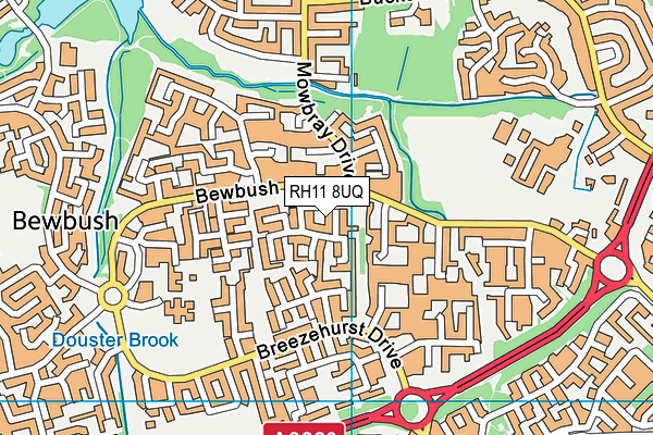 RH11 8UQ map - OS VectorMap District (Ordnance Survey)