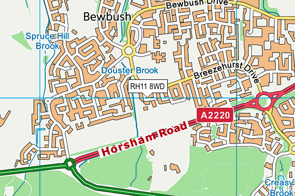 Breezehurst Community Pavilion map (RH11 8WD) - OS VectorMap District (Ordnance Survey)