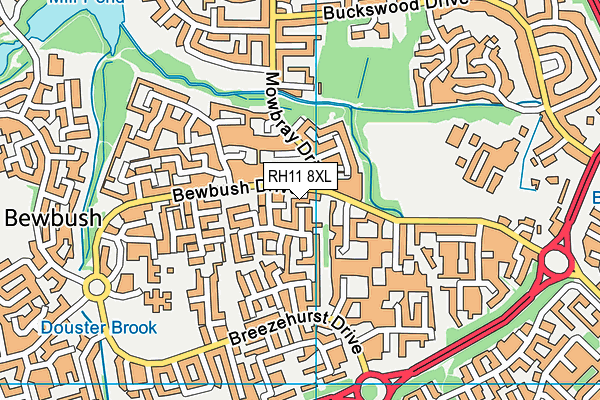 RH11 8XL map - OS VectorMap District (Ordnance Survey)